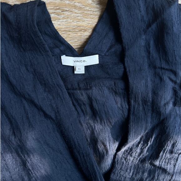 Vince Drapey Stripe V-Neck Blouse XS - Picture 6 of 9